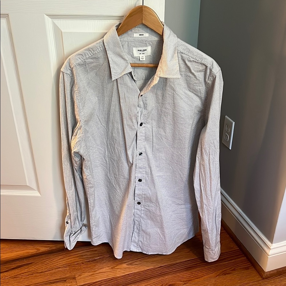 Gray Casual Button Down Shirt with Long Sleeves